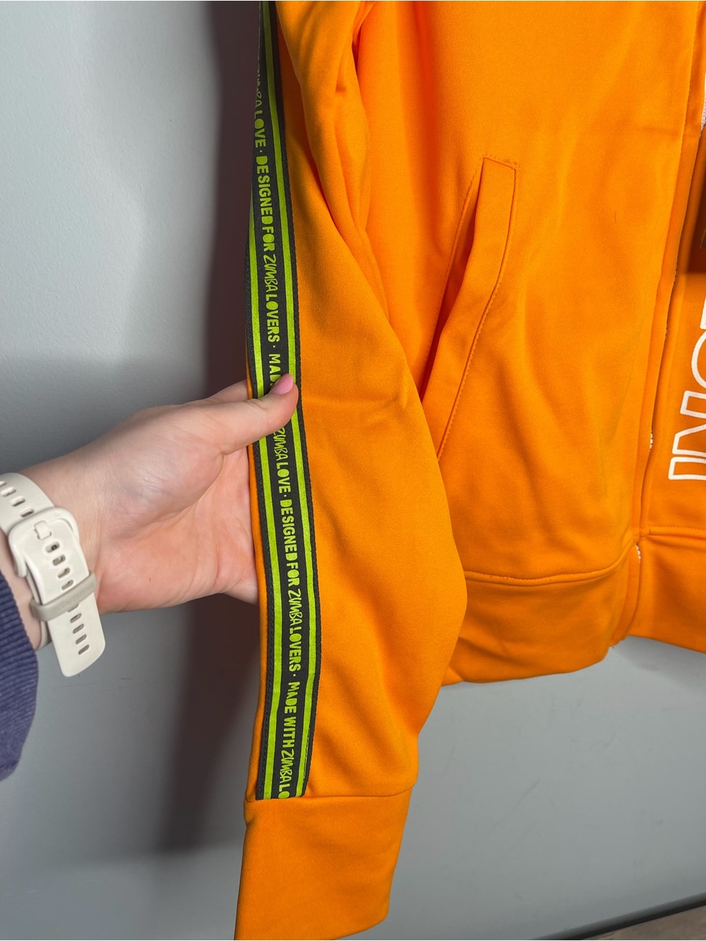 Ladies new Zumba Instructor track jacket gold orange XXl 2xl - Picture 2 of 7
